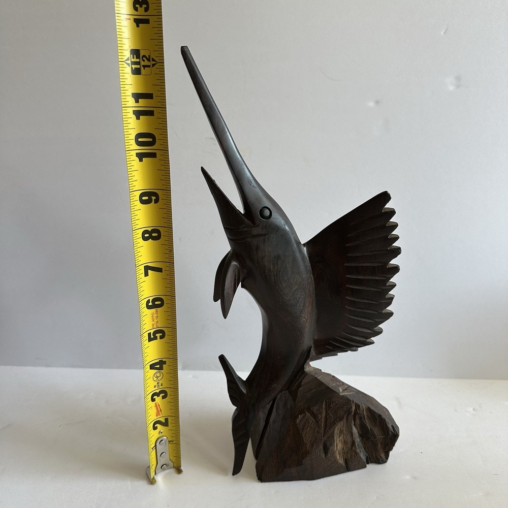Vintage 12" Sword Fish Sailfish Large Ironwood Statue‎ Sculpture - Picture 4 of 6